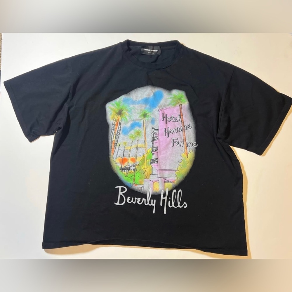 Homme femme hotel graphic print tee